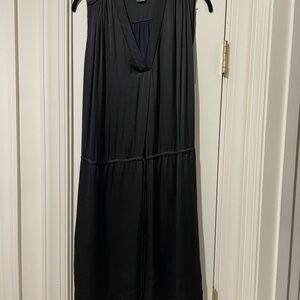Vince Black Maxi Sleeveless V-Neck Sundress